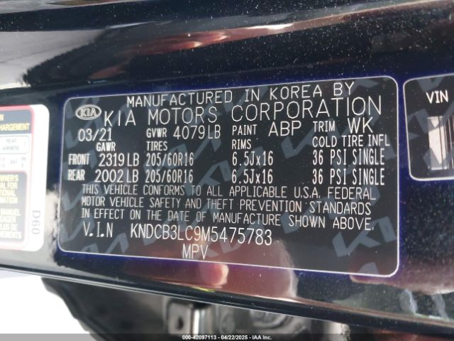 KNDCB3LC9M5475783 KIA NIRO LX
