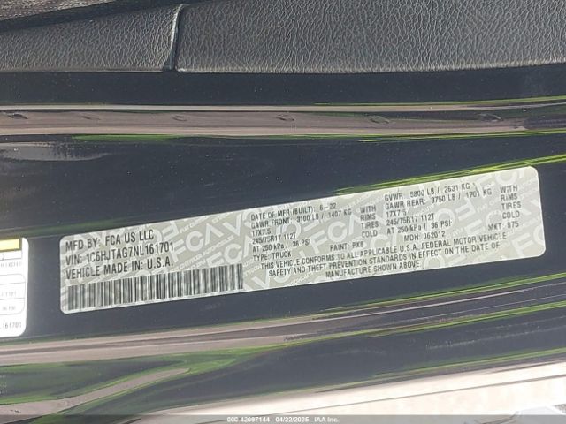 1C6HJTAG7NL161701 Jeep Gladiator Sport S 4x4