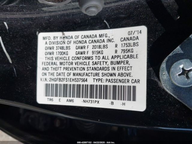 2HGFB2F51EH537564 Honda Civic Lx