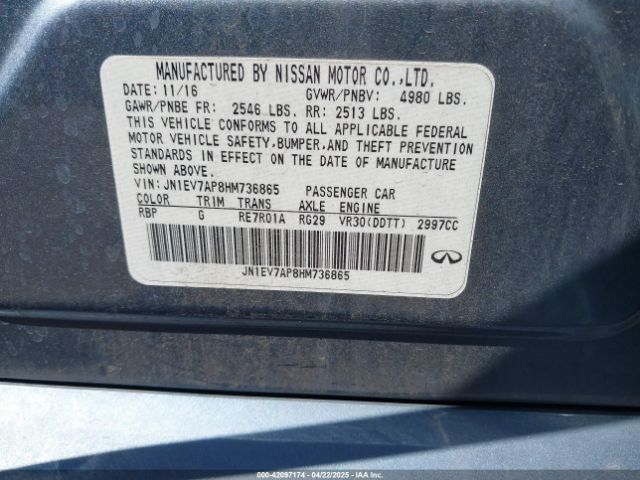 JN1EV7AP8HM736865 Infiniti Q50 3.0t Premium