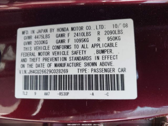 2009 ACURA TSX JH4CU26629C028269 Photo 8