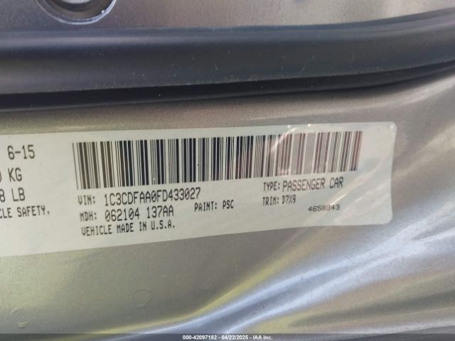 1C3CDFAA0FD433027 Dodge DART SE