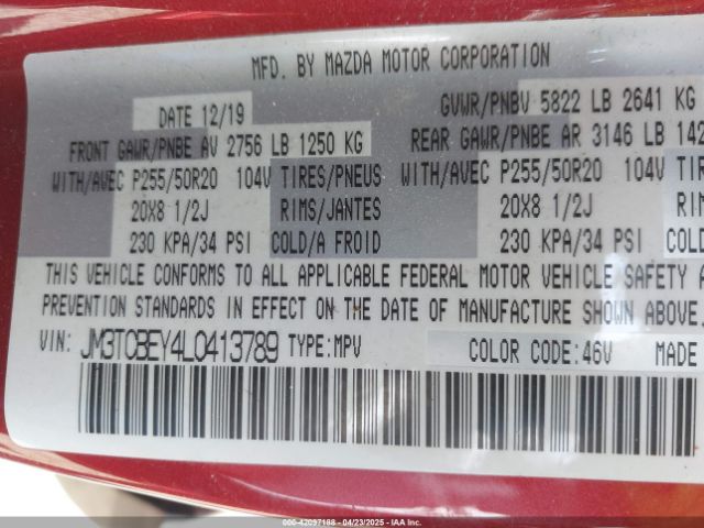 JM3TCBEY4L0413789 Mazda Cx-9 Signature