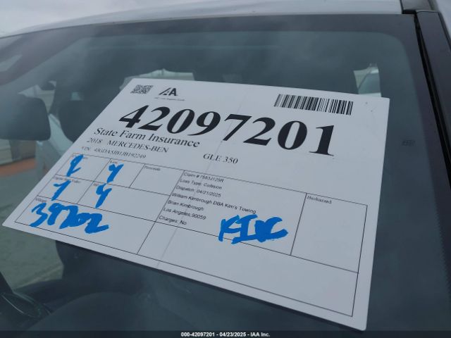 4JGDA5JB1JB192249 Mercedes-Benz GLE 350