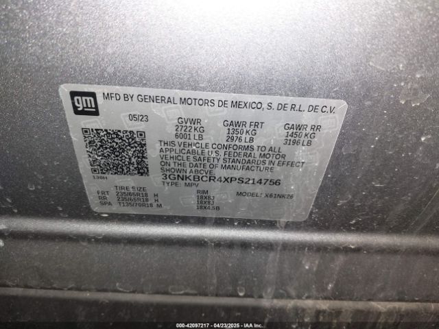 3GNKBCR4XPS214756 Chevrolet Blazer Fwd 2lt