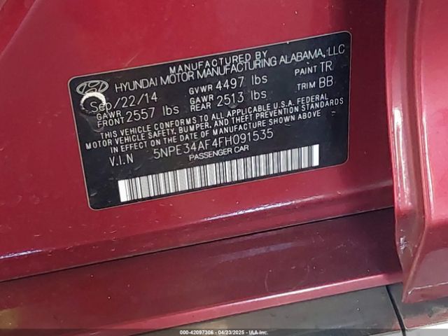 5NPE34AF4FH091535 Hyundai Sonata Limited