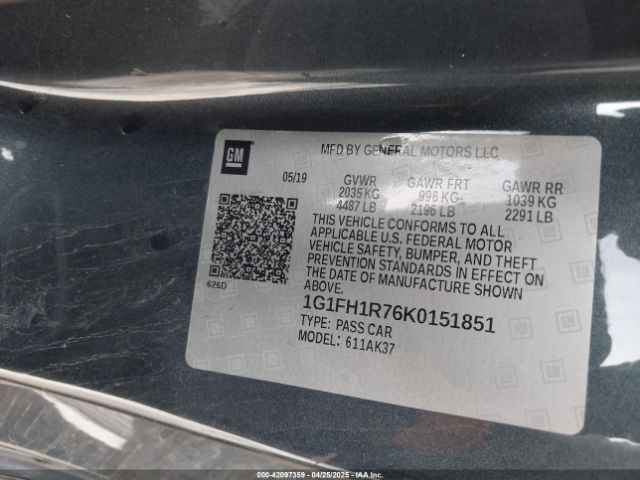 1G1FH1R76K0151851 Chevrolet lt1 - direct injection, afm, variable valve timing, high output, alum