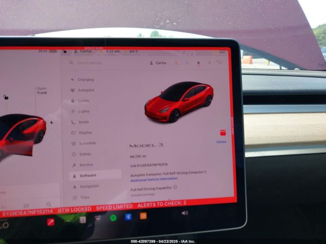 5YJ3E1EA7NF152114 Tesla Model 3 Rear-wheel Drive