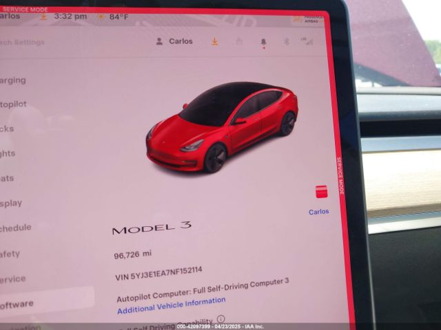 5YJ3E1EA7NF152114 Tesla Model 3 Rear-wheel Drive