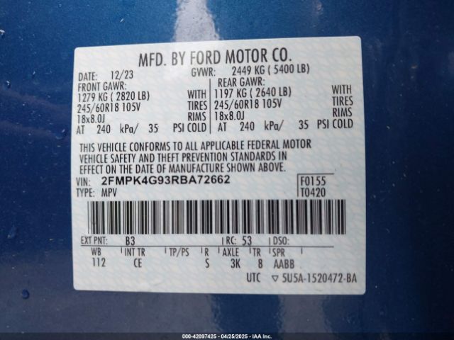 2024 FORD EDGE 2FMPK4G93RBA72662 Photo 8