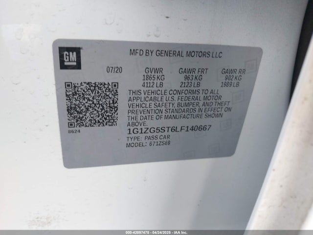 1G1ZG5ST6LF140667 Chevrolet Malibu Fwd Rs