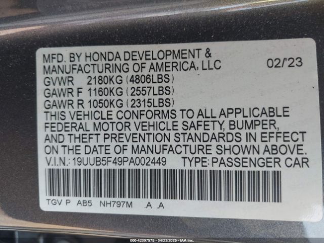 2023 ACURA TLX 19UUB5F49PA002449 Photo 8