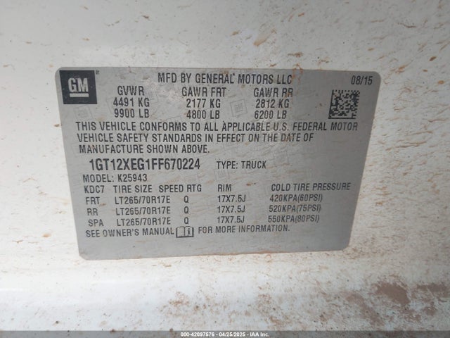 1GT12XEG1FF670224 GMC l96