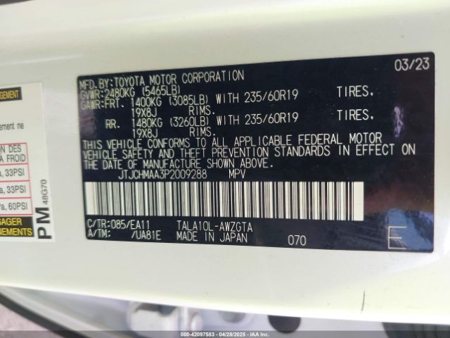 JTJCHMAA3P2009288 Lexus Rx 350 Premium