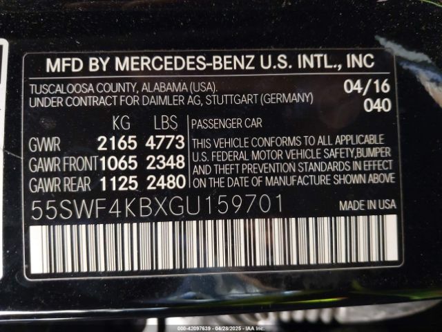 55SWF4KBXGU159701 Mercedes-Benz C 300 4matic/luxury 4matic/sport 4matic