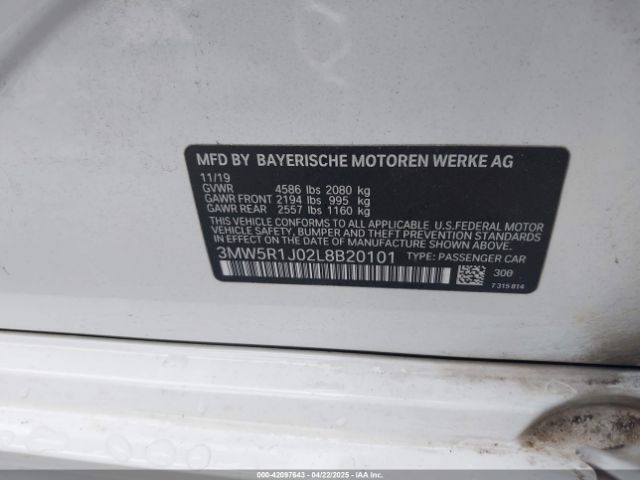 2020 BMW 330I 3MW5R1J02L8B20101 Photo 8