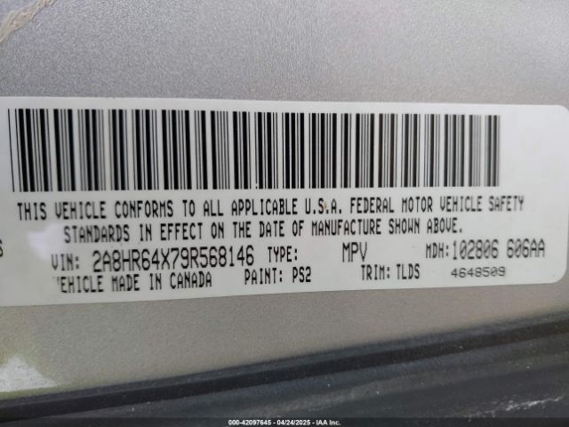 2009 CHRYSLER TOWN & COUNTRY 2A8HR64X79R568146 Photo 8