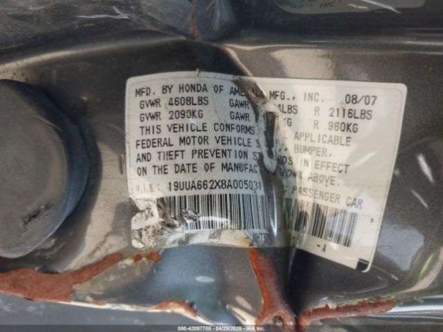 2008 ACURA TL 19UUA662X8A005031 Photo 8