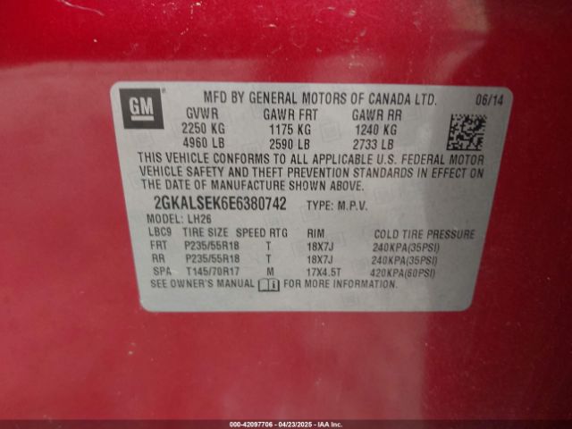 2GKALSEK6E6380742 GMC Terrain Slt-1