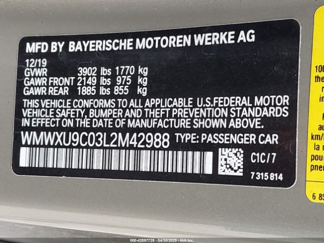 WMWXU9C03L2M42988 Mini Hardtop Cooper S