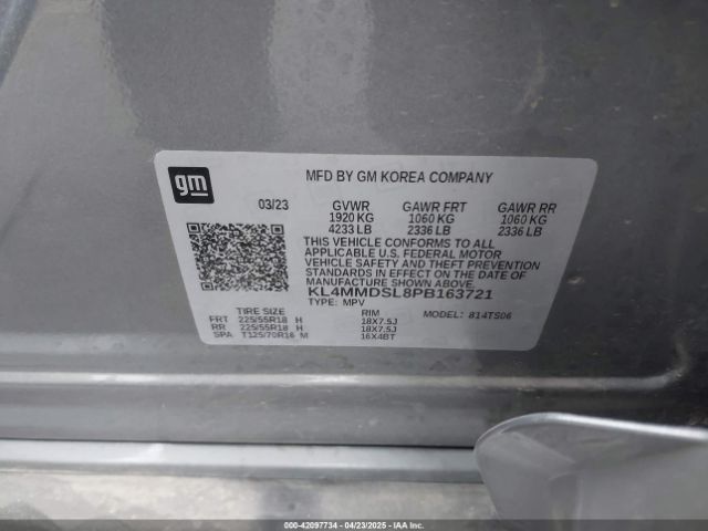 KL4MMDSL8PB163721 Buick Encore Gx Select Fwd