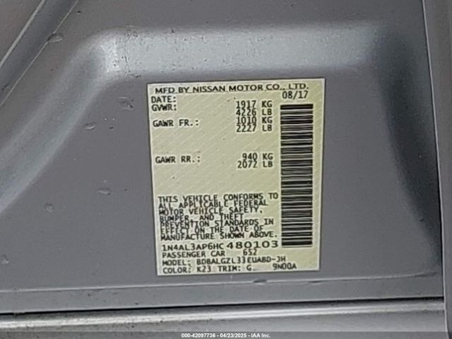 1N4AL3AP6HC480103 Nissan Altima 2.5 S