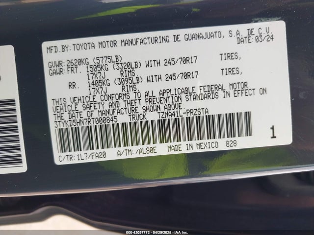 Toyota t24a-fts 2024 3TYKD5HN7RT000845 Image 9