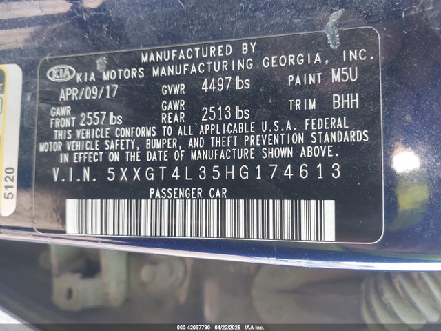 5XXGT4L35HG174613 KIA Optima Lx