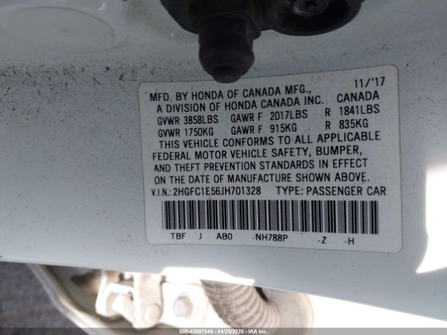 2HGFC1E56JH701328 Honda CIVIC SI