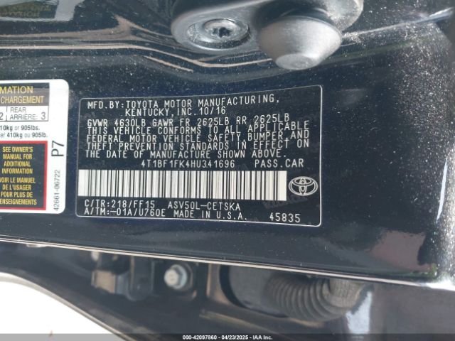 4T1BF1FK4HU341696 Toyota CAMRY SE