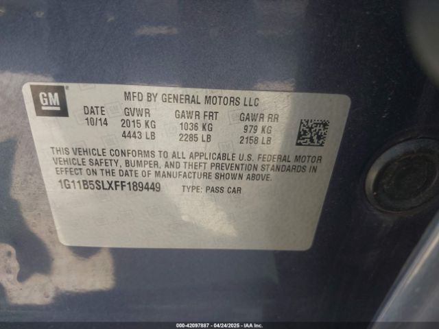 1G11B5SLXFF189449 Chevrolet MALIBU LS
