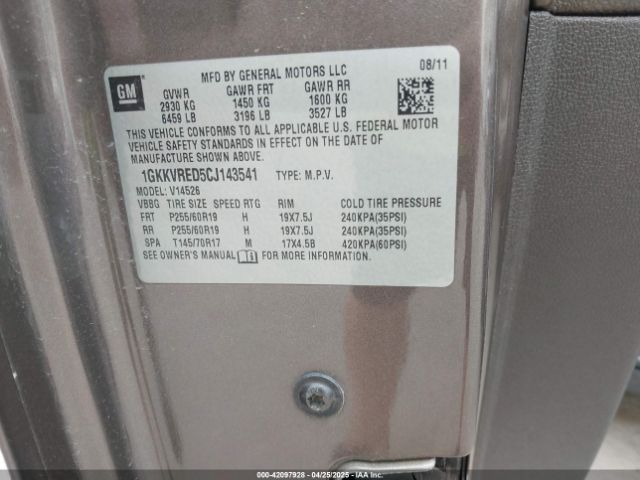 2012 GMC ACADIA 1GKKVRED5CJ143541 Photo 8