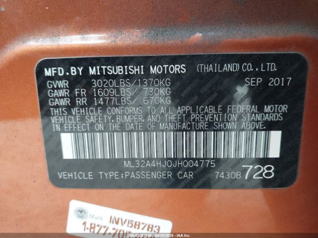 2018 MITSUBISHI MIRAGE ML32A4HJ0JH004775 Photo 8