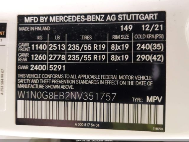 2022 MERCEDES-BENZ GLC 300 W1N0G8EB2NV351757 Photo 8