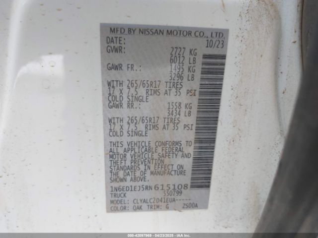 1N6ED1EJ5RN615108 Nissan Frontier Sv 4x2