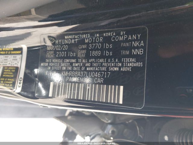 KMHRB8A37LU046717 Hyundai Venue Se