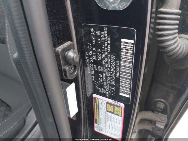 3KPA24AD3NE492402 KIA RIO S