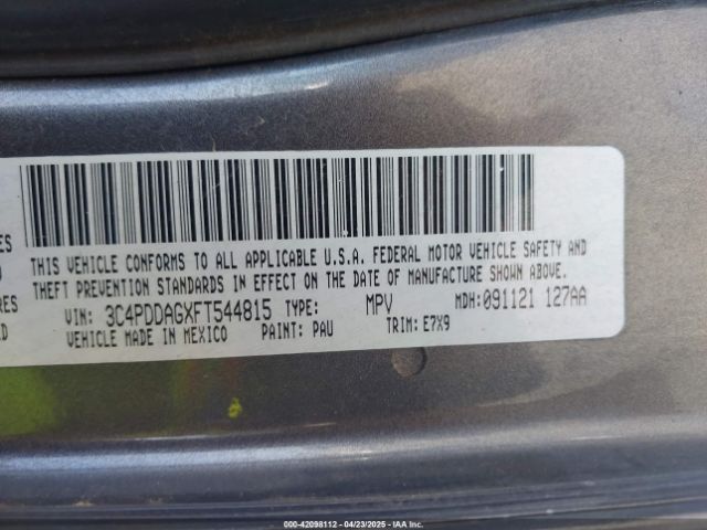3C4PDDAGXFT544815 Dodge JOURNEY SE