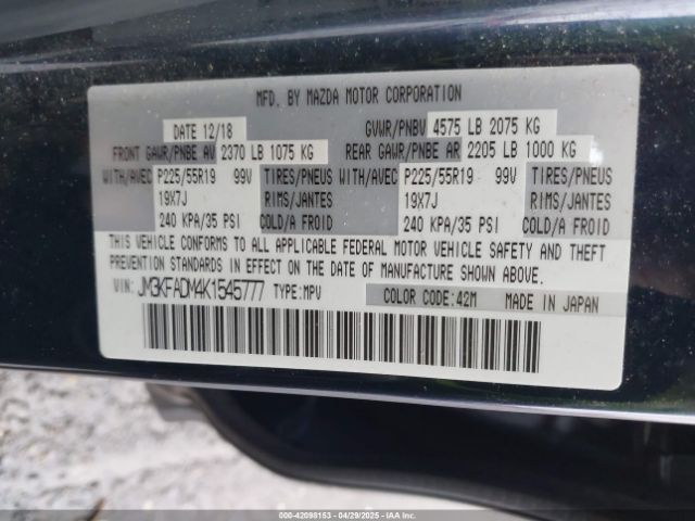 JM3KFADM4K1545777 Mazda Cx-5 Grand Touring