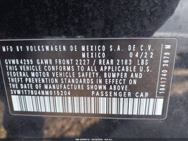 3VW1T7BU4NM015204 Volkswagen Jetta Gli 2.0t Autobahn