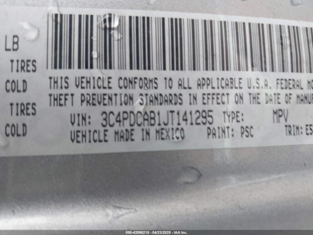 3C4PDCAB1JT141295 Dodge JOURNEY SE