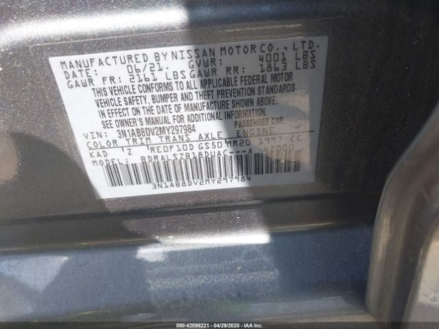 2021 NISSAN SENTRA 3N1AB8DV2MY297984 Photo 8