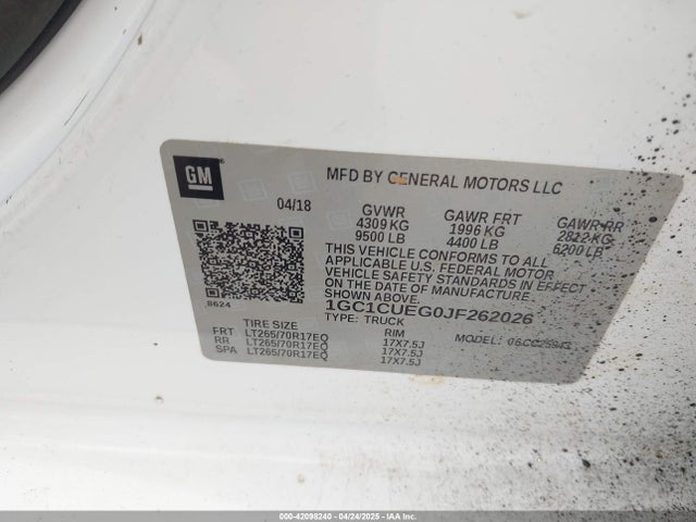 1GC1CUEG0JF262026 Chevrolet Silverado 2500hd Wt