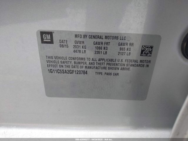 1G11C5SA2GF120784 Chevrolet Malibu Limited Lt