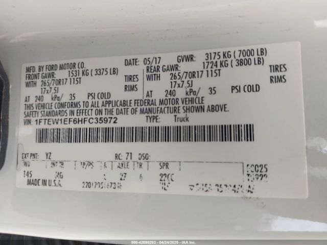 1FTEW1EF6HFC35972 Ford 5.0l-4v