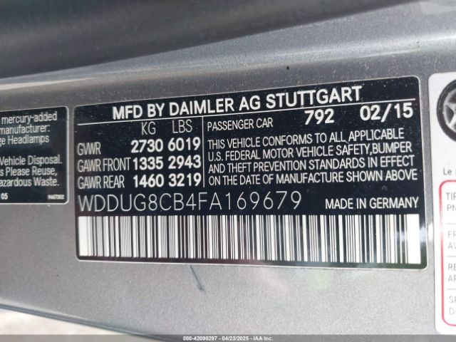2015 MERCEDES-BENZ S 550 WDDUG8CB4FA169679 Photo 8