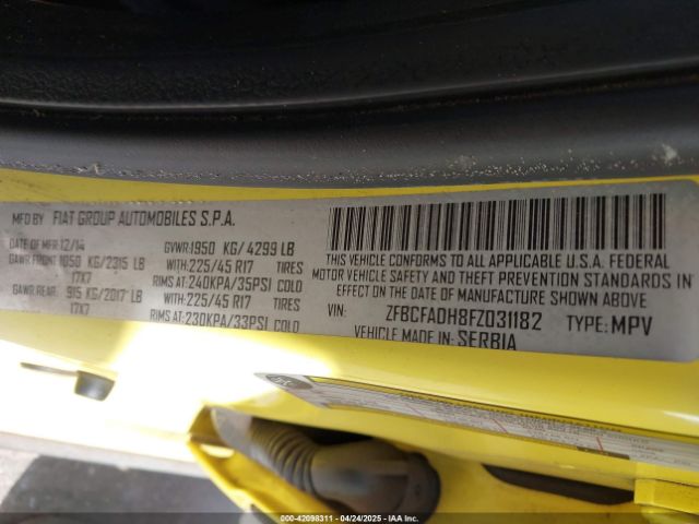 ZFBCFADH8FZ031182 Fiat 500L TREKKING