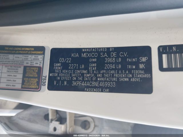 3KPF44AC8NE469933 KIA FORTE GT