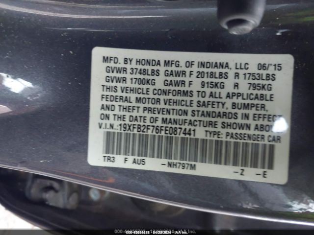 19XFB2F76FE087441 Honda CIVIC SE