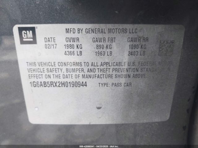 2017 CADILLAC ATS 1G6AB5RX2H0190944 Photo 8